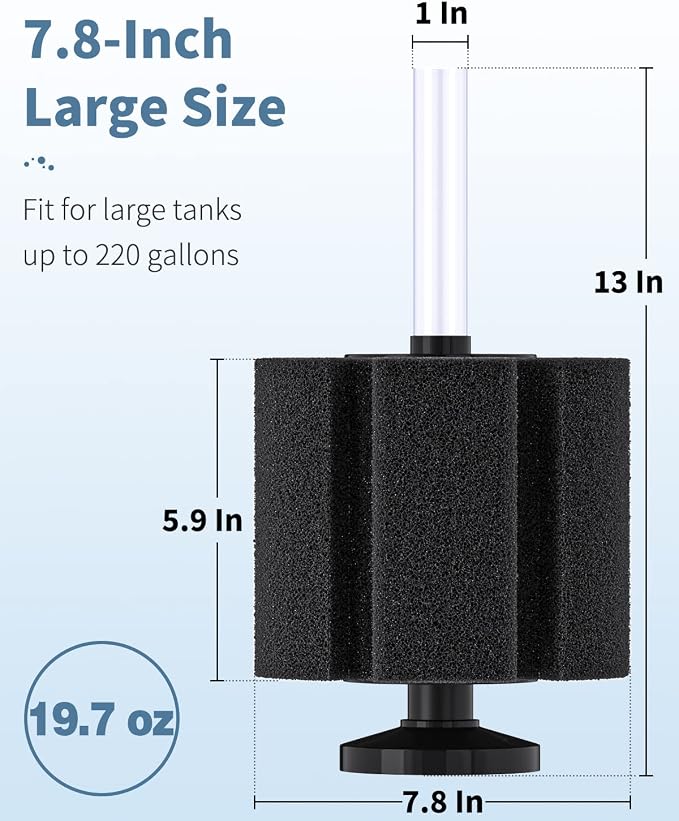 Pawfly Aquarium Large Bio Sponge Filter Quiet Betta Fry Shrimp and Fish Foam