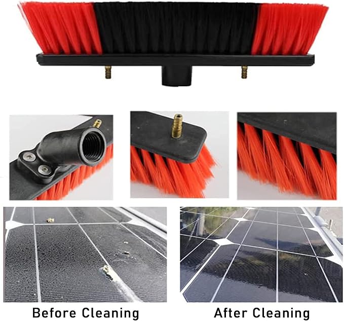 Spray Bar Kit Window Cleaning Brush, Outdoor Window Glass Solar Panel Cleaning