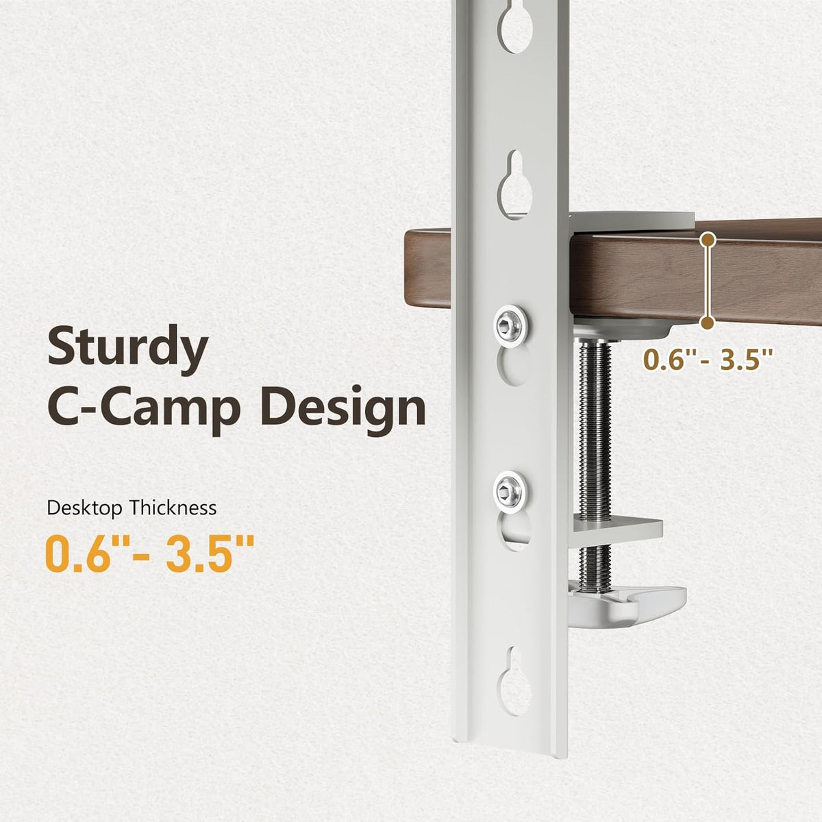 3 in 1 Clamp-on Desk Extender Shelf, 15.7×7.5 Inch, White