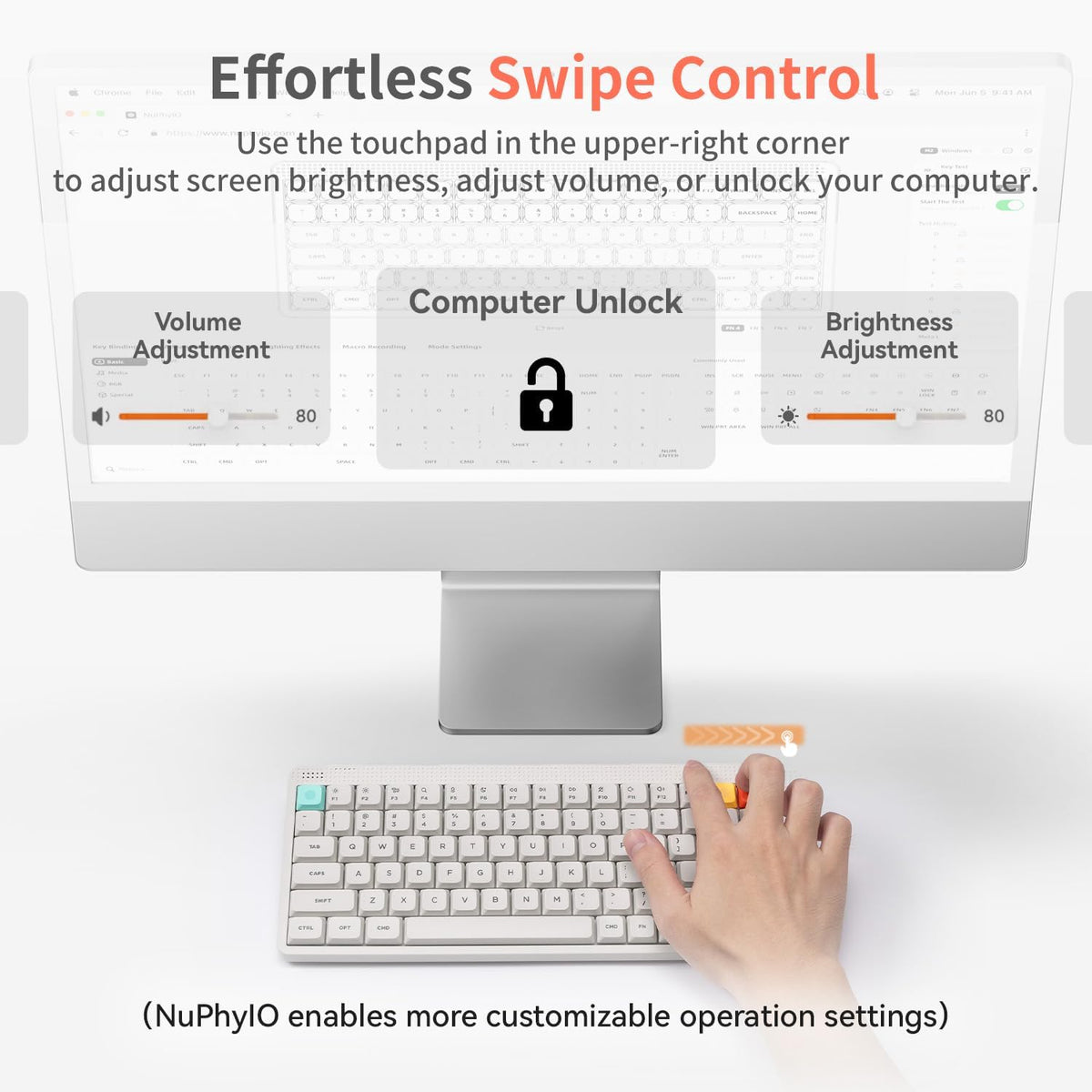 nuphy Node75 Tri-Mode Wireless Mechanical Gaming Keyboard - White