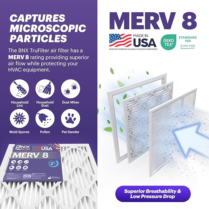 BNX TruFilter 14x24x1 Air Filter MERV 8