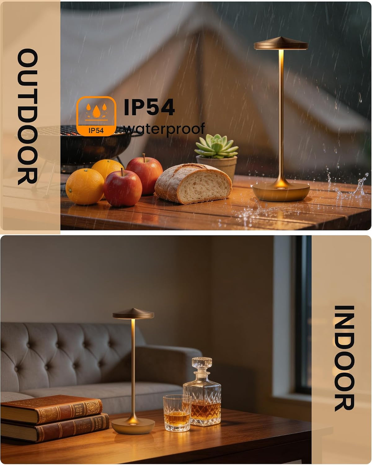 2pack LED Cordless Table Lamp Rechargeable (2pack Titanium)