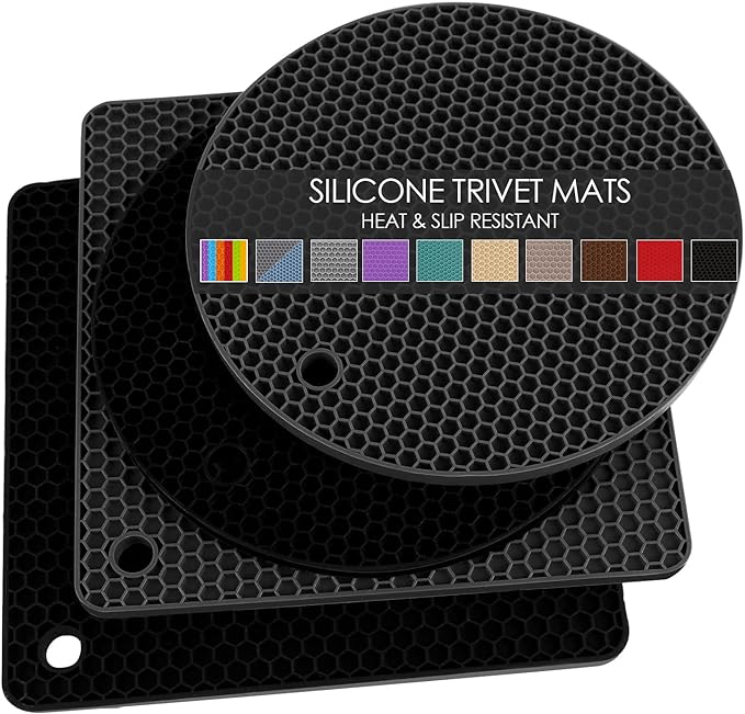 Silicone Trivet Mats, 4 Pack Silicone Pot Holders