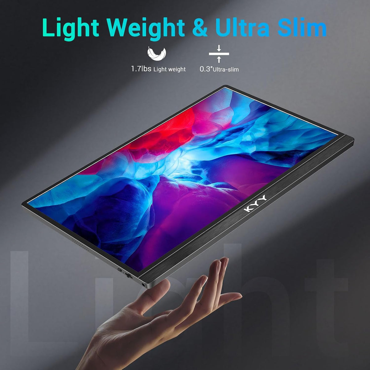 KYY Portable Monitor 15.6'' FHD 1080P USB C HDMI Gaming Monitor