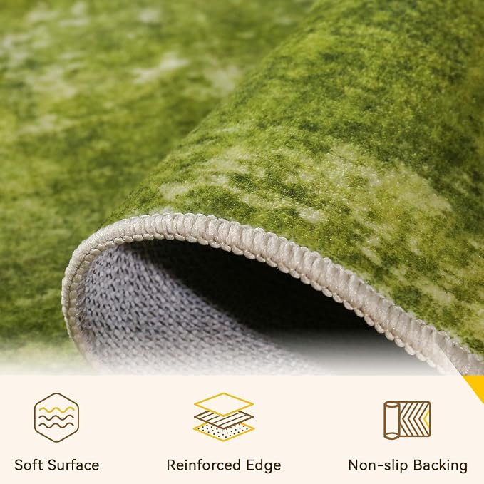 RELEANY Washable Area Rugs 9'x12' Non-Slip Modern Abstract Soft