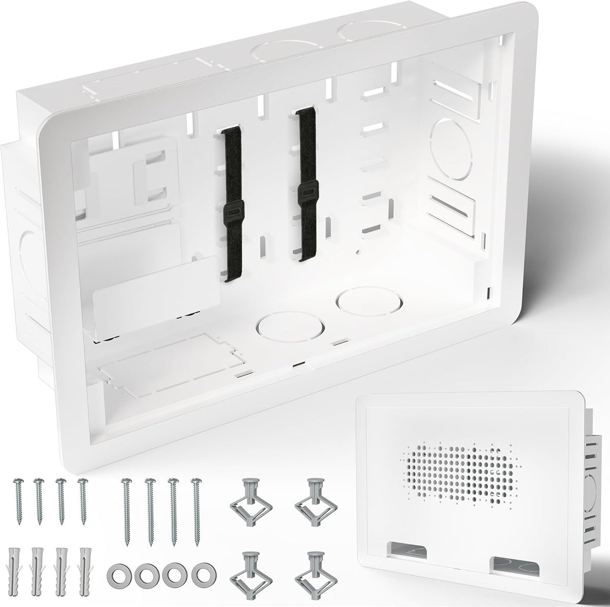 VIVO White Recessed in-Wall 9 in Media Box for Behind TV, MOUNT-CE10