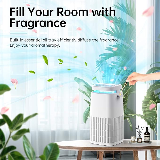 POMORON 4-in-1 Air Purifiers for Home, Air Ionizer Negative Ion Generator