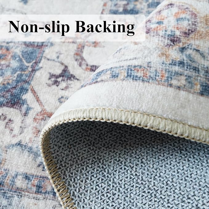 2x5 Washable Hallway Runner Rug: Indoor Farmhouse Non-Slip Entry Kitchen Rugs