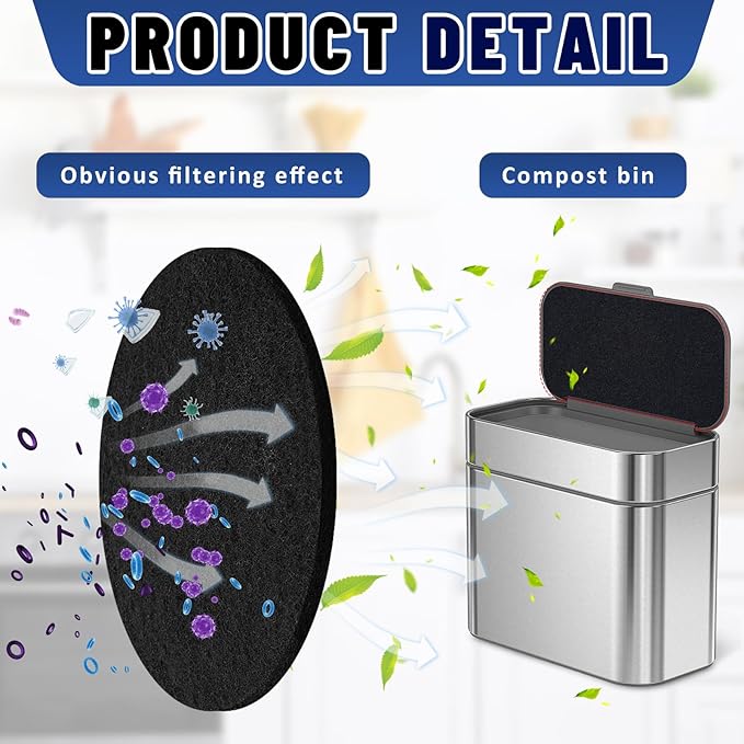 Square Compost Bin Charcoal Filters 78.7 x 5.5 Inch, Activated Carbon Filter