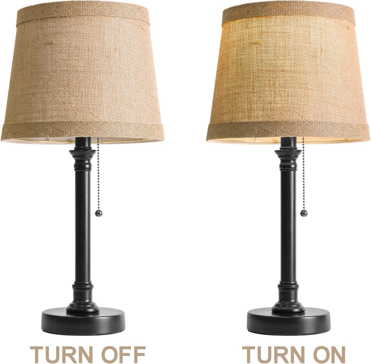 Oneach 19.5" Small Table Lamp for Bedroom - Bedside Lamps for Nightstand