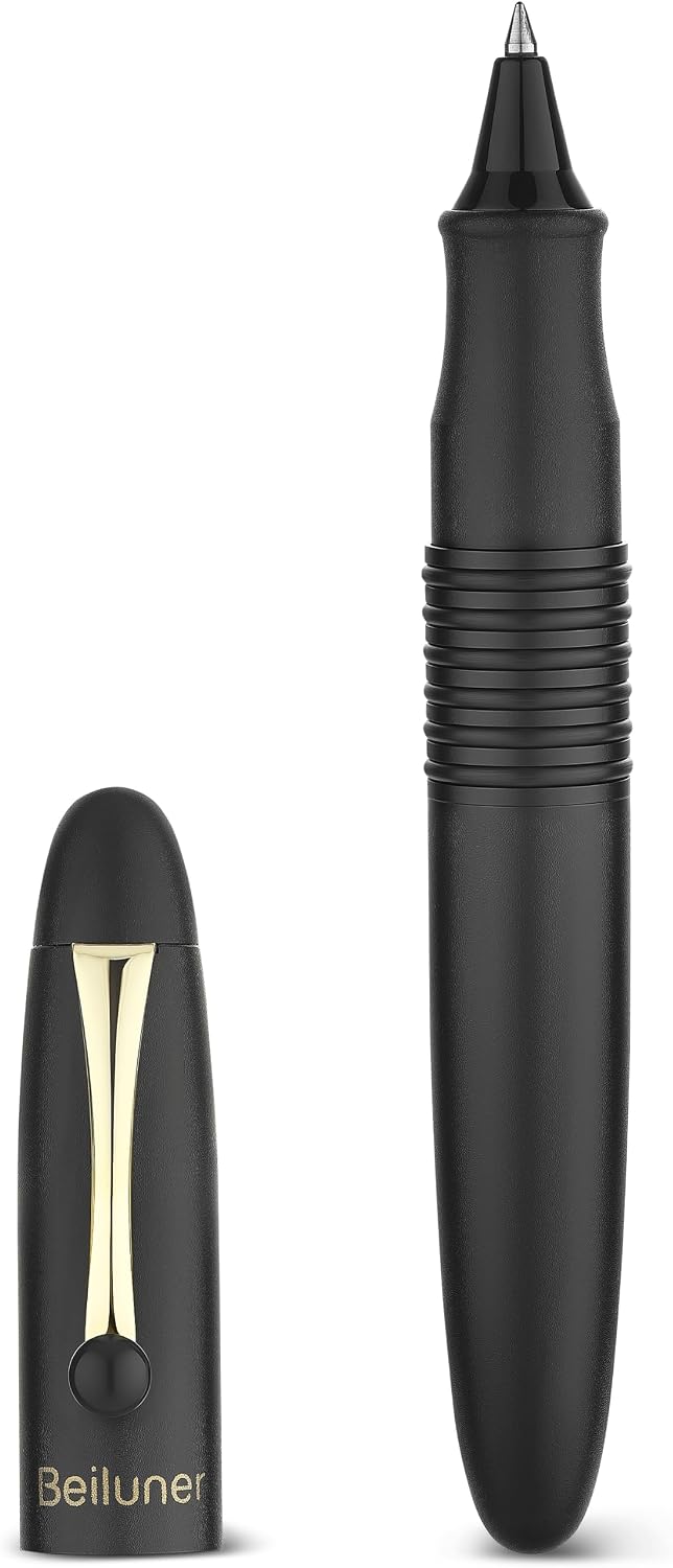 BEILUNER 320 Black Rollerball,Fancy, Stunning Luxury Pen with Gold Finish