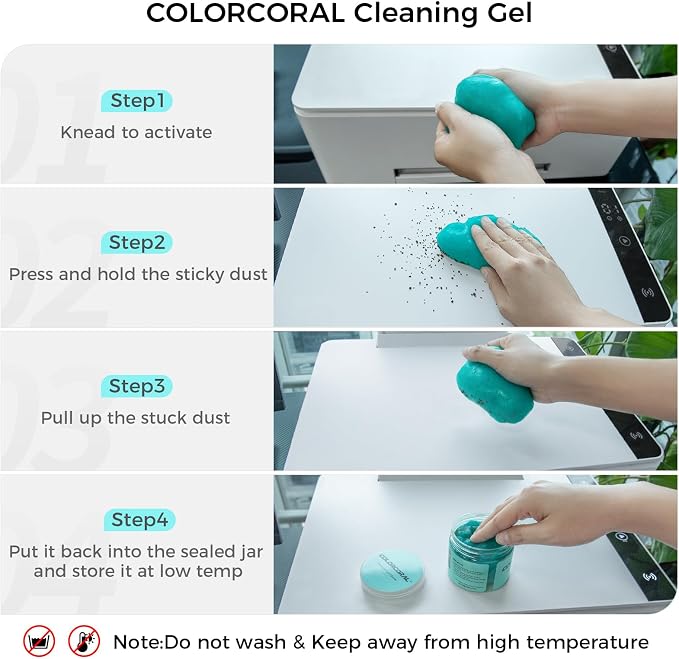 ColorCoral 2Pack Car Cleaning Gel Universal Dust Cleaner
