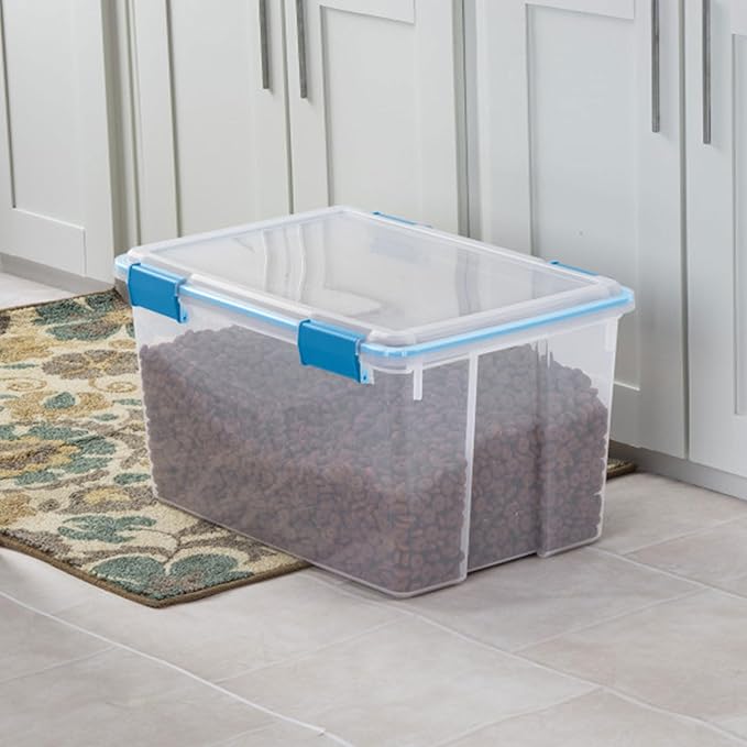 Sterilite 4-Pack Gasket Box, Weather-Resistant Storage Bins with Latching Lids, 54 Quart - Heavy-Duty Organizing Containers for Closet, Bathroom, and Office