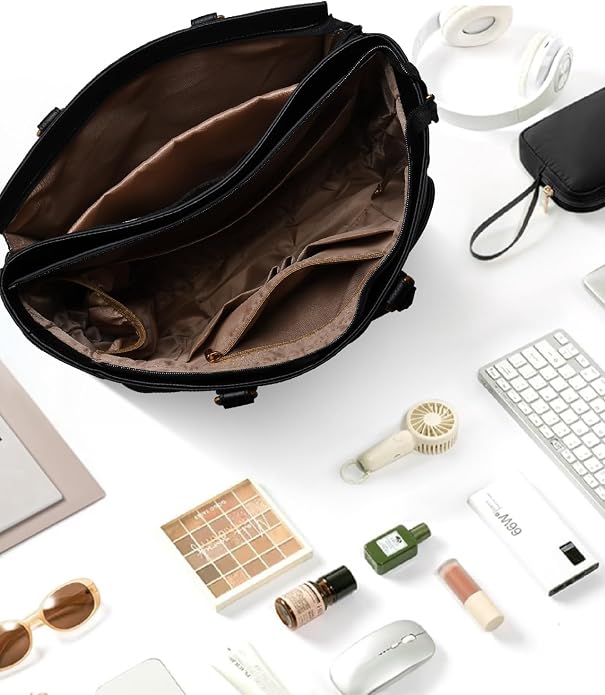 Laptop Tote Bag for Women, Leather Work Tote