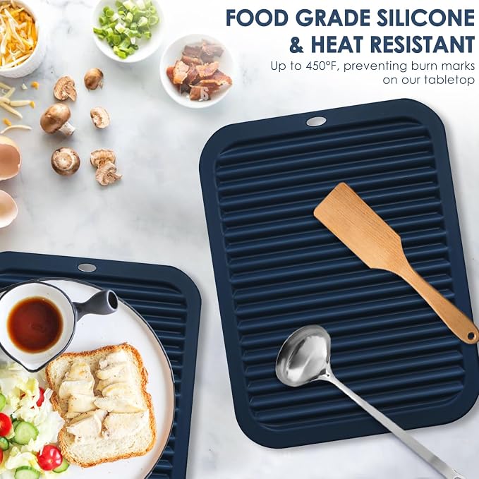 Silicone Mats for Kitchen Counter, 9x12'' Trivets for Hot Pots and Pans