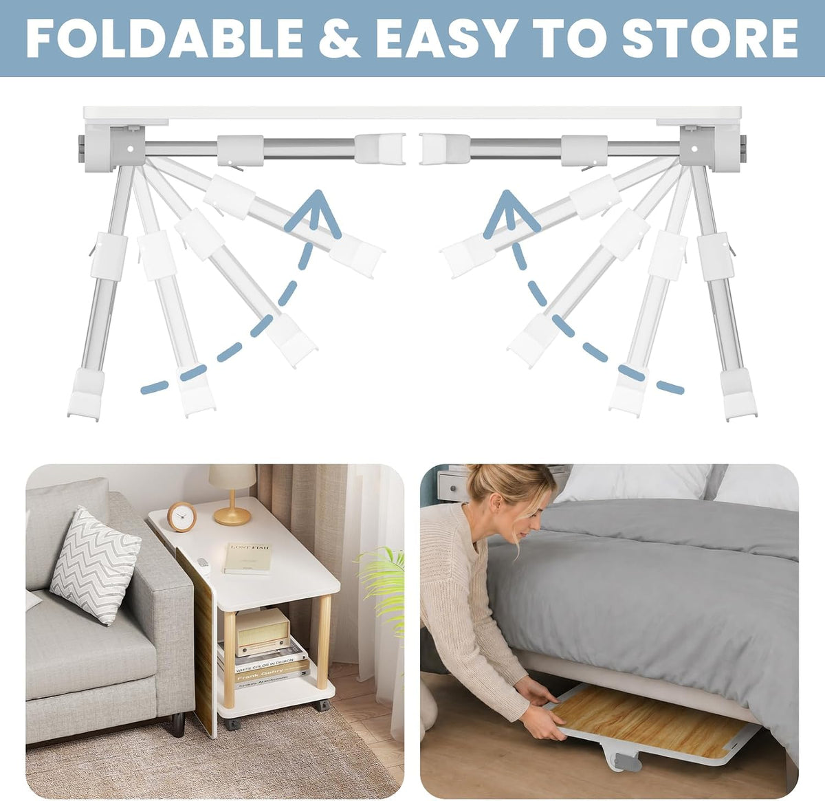 Adjustable Lap Desk, Foldable Laptop Desk for Bed, X-Large Lap Table