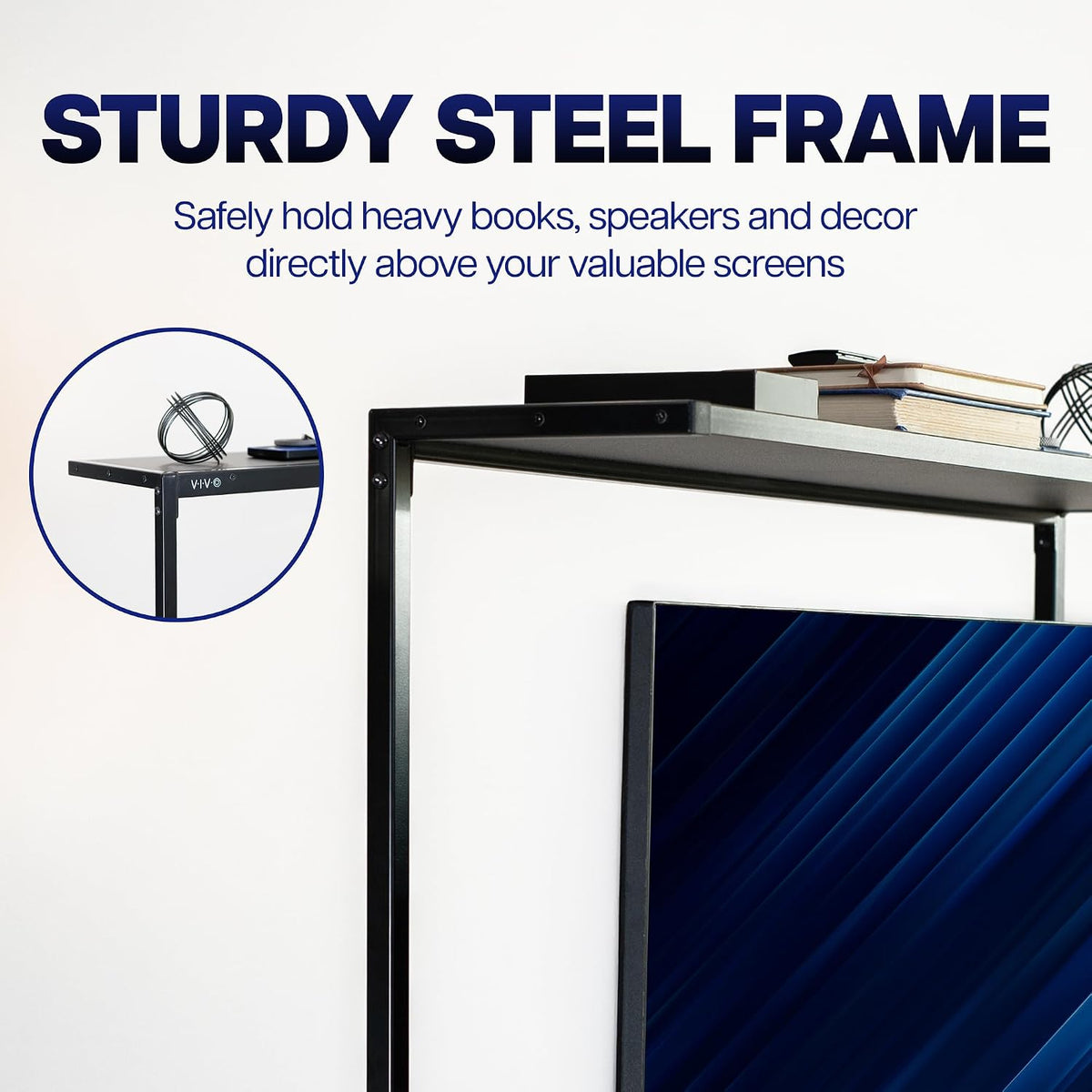 VIVO Black Clamp-on 38 in Overhead Desk Shelf Mount, DESK-SHELF38-B