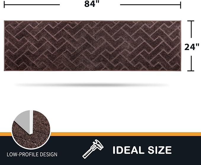 PURRUGS Dirt Trapping Door Mat 24" x 84", Non-Slip Machine Washable Entry Rug