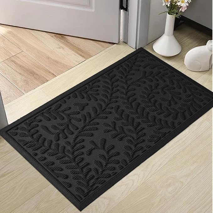 HIYARD Front Door Mat, Absorbent Dirt Trapping Welcome Door Mat Indoor Outdoor