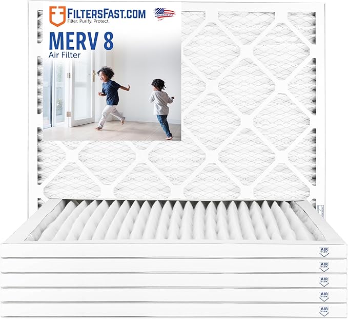 Filters Fast 8x8x1 Air Filter MERV 8, Made in the USA, Actual Size: