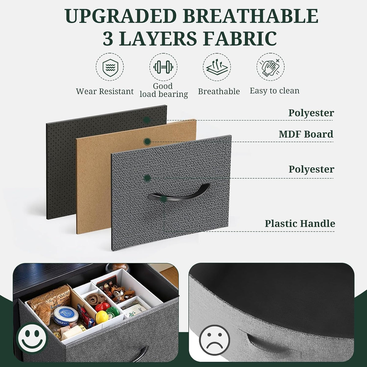 6-Drawer Dresser for Bedroom, Anti-Tip Wide Storage Organizer