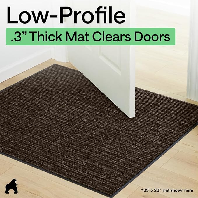GORILLA GRIP Waterproof Traffic Guard Door Mat, Heavy Duty Entryway Mats