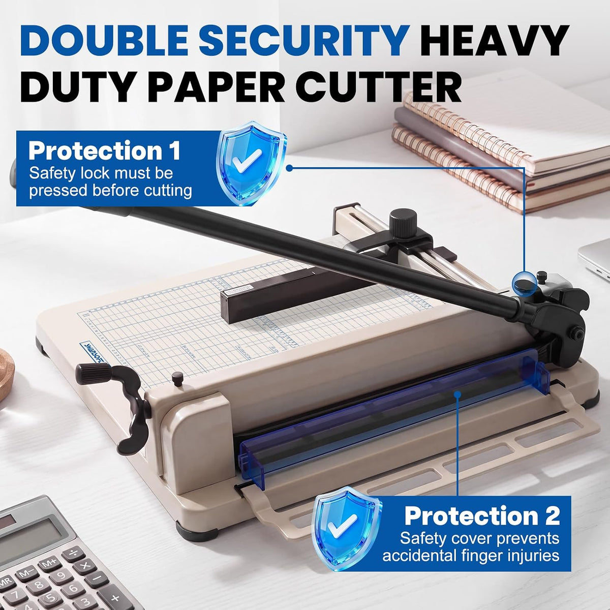 SWANSOFT 17" Heavy Duty Guillotine Paper Cutter A3 Industrial Stack Trimmer