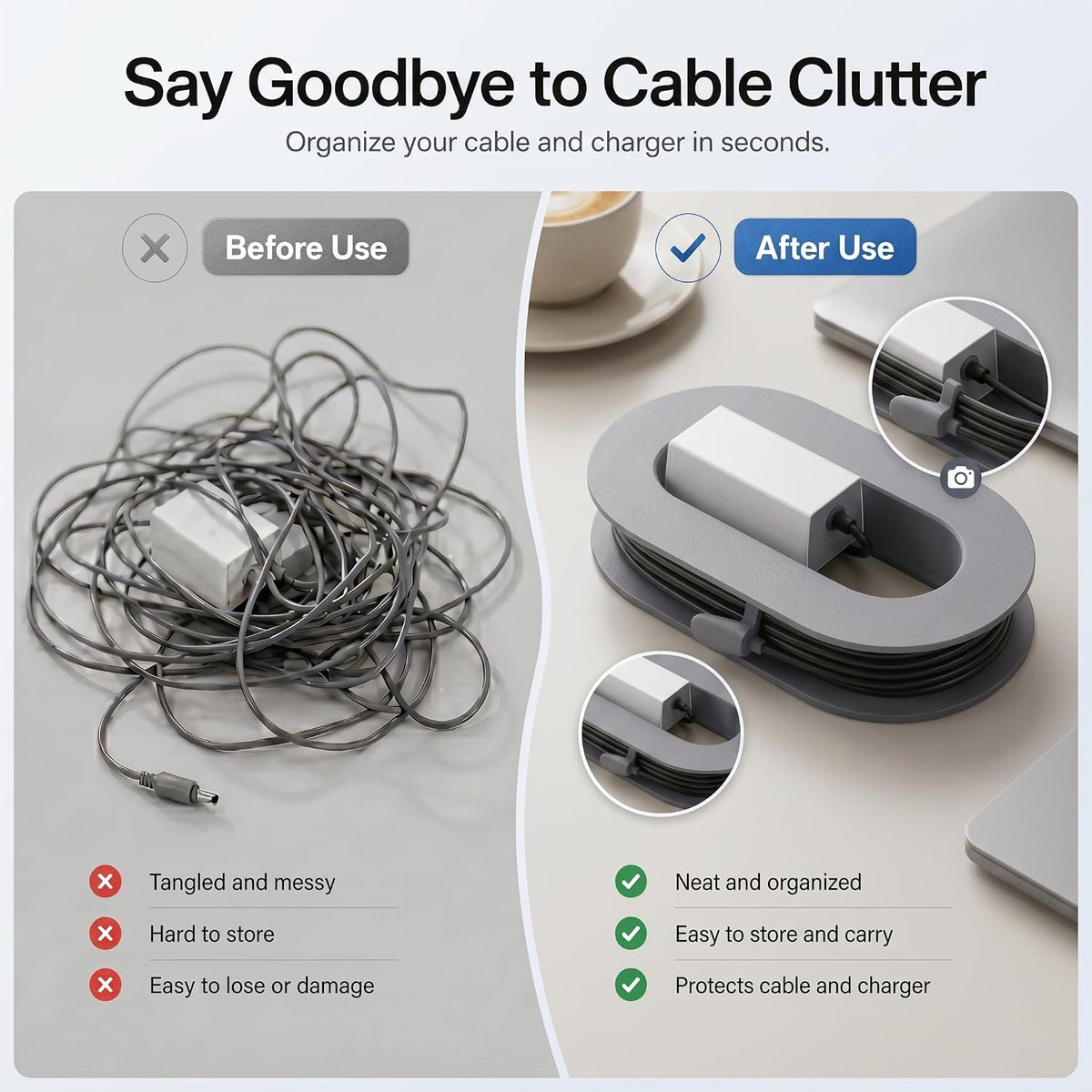 Starlink Mini Cable Organizer, Wall Mount Storage Rack for RV & Home - Gray