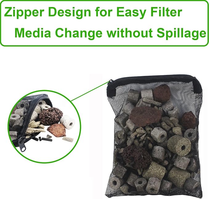 10 Pcs 12.2" x 15.9" Filter Media Bags, Extra Large Fish Tank Media Mesh