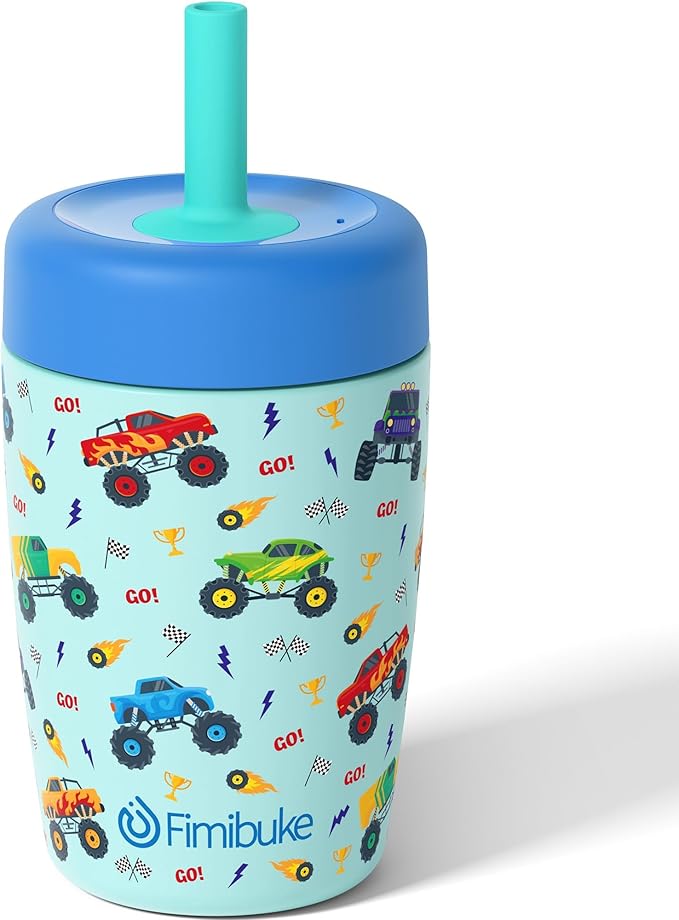 Fimibuke Toddler Cups Spill Proof, 12 OZ Sippy Cup