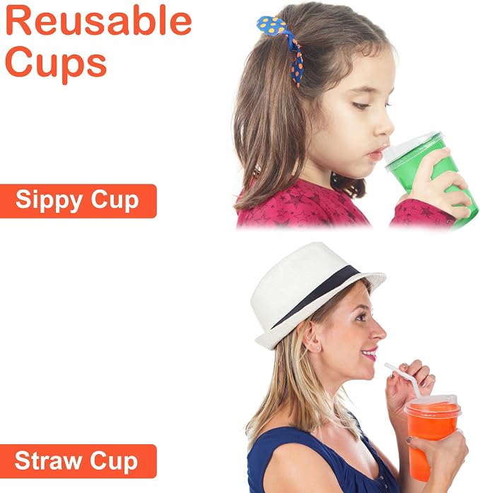 L LIKED 200 Pack 12oz Kids Cups, Spill Proof Party Cups