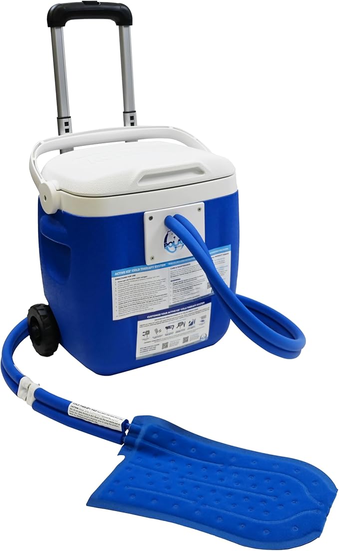 Polar Active Ice 3.0 Cold Therapy Ice Machine System with Programmable Timer, Hand and Wrist Compression Pad, Lightweight 16 Quart Cooler, Quiet Pump, Strong Cryotherapy Pain Relief and Treatment