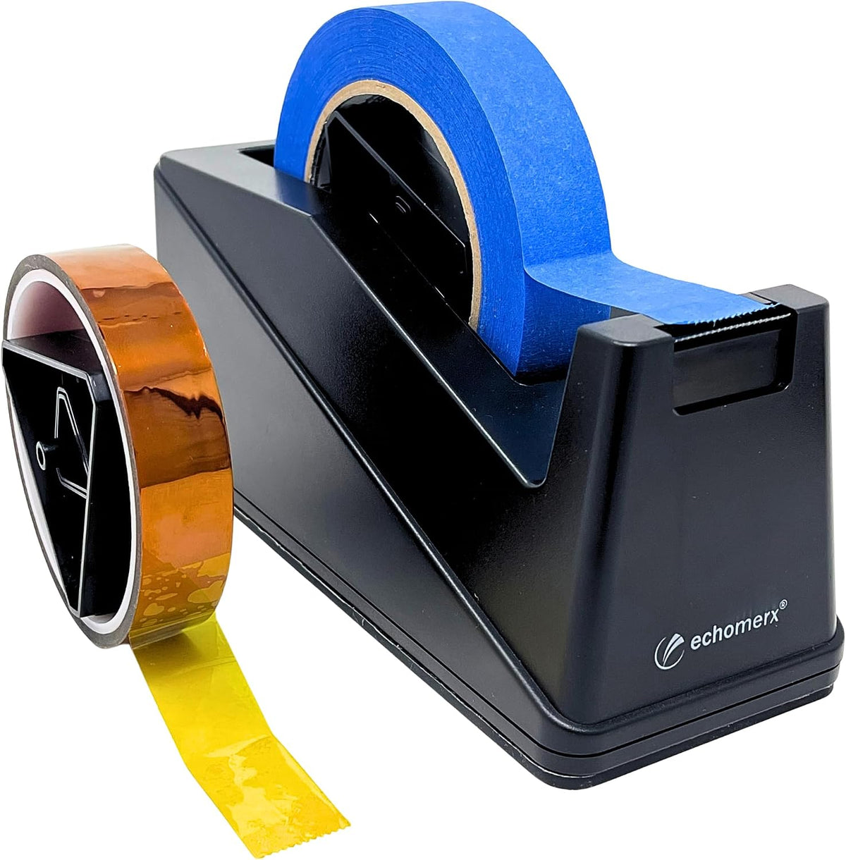 Echomerx Desk Tape Dispenser, One-Handed, Weighted Non-Slip, 1" & 3" Cores