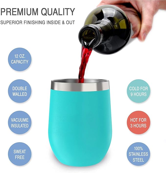 CHILLOUT LIFE 12 oz Stainless Steel Wine Tumbler