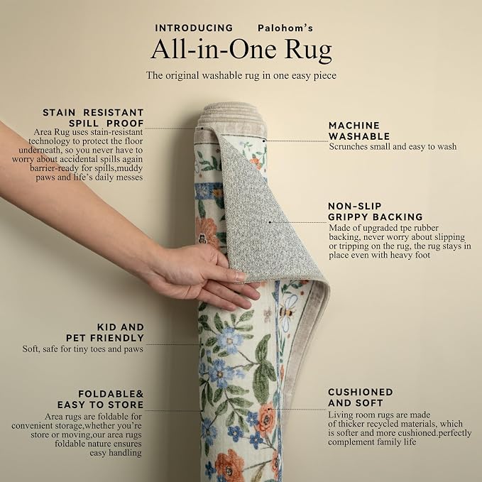 Washable Kitchen Rug Runners for Hallways: 2'x10' Bedroom Runner Non Slip Low