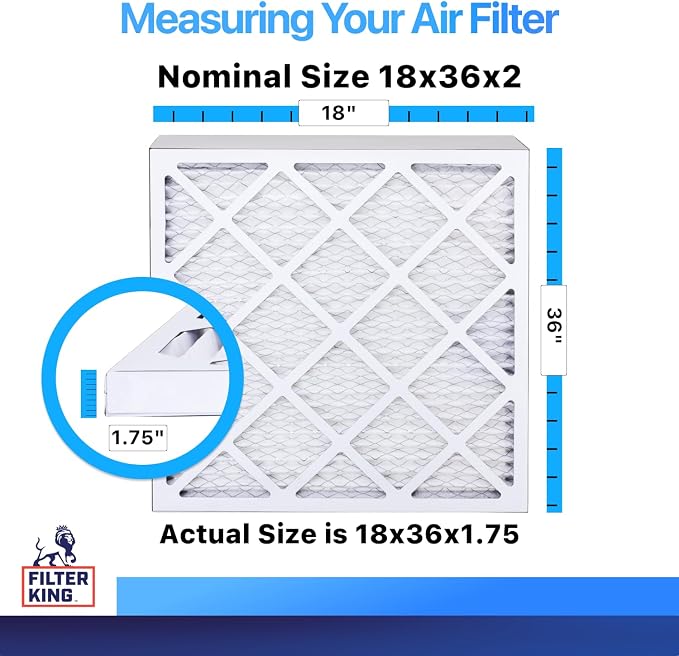 Filter King 18x36x2 Air Filter | 4-PACK | MERV 8 HVAC Pleated A/C Furnace