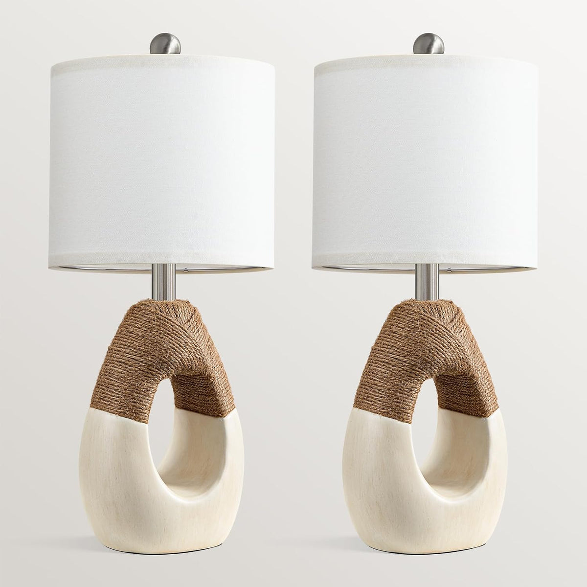 OYEARS 19'' Small Boho Table Lamps for Bedroom Set of 2 for Bedside