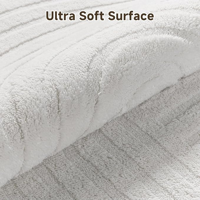 Pauwer 4x6 Washable Area Rugs for Living Room Modern White Solid Color Soft