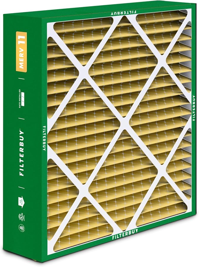 Filterbuy 20x25x5 Air Filter MERV 11 Superior Pet & Allergy Defense, Pleated