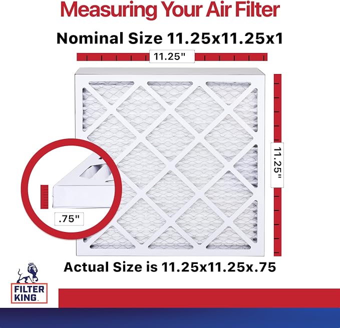 Filter King 11.25x11.25x1 Air Filter | 12-PACK | MERV 11 HVAC Pleated A/C