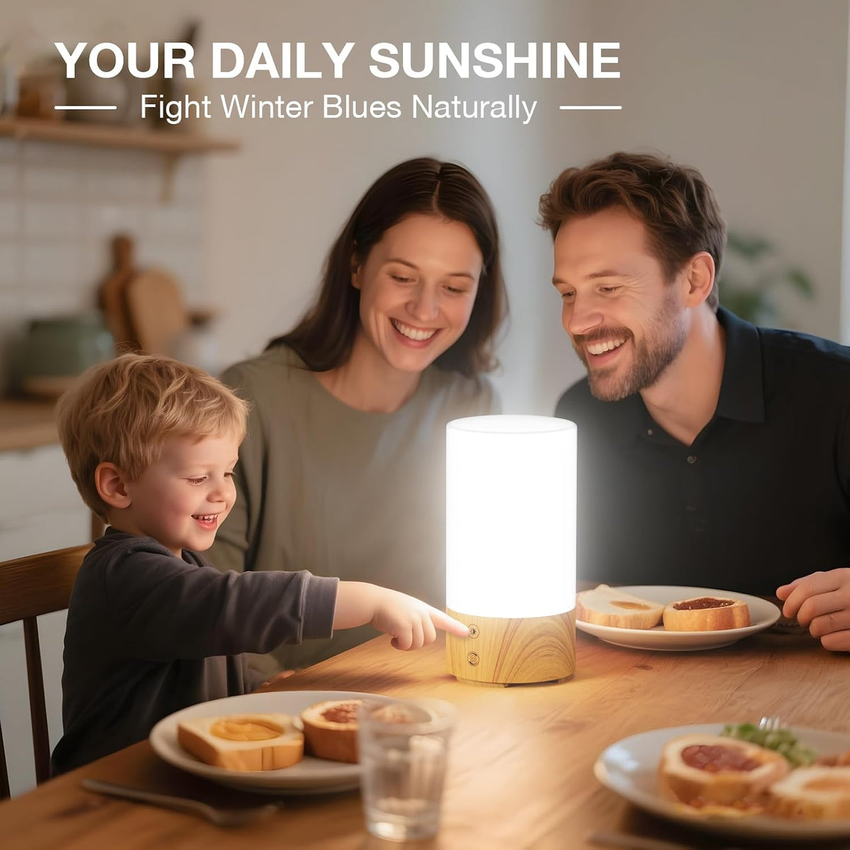 Bakzon Light Therapy Lamp 10000 Lux, UV-Free Sun Lamp with 4 Brightness Levels & 3 Color Temperatures, Full Spectrum Daylight Lamp with Remote Control & Timer for Home Office Desk