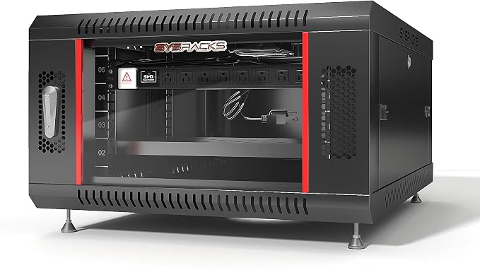 Sysracks 6U Wall Mount Server Rack Cabinet, 19” Locking Network Rack, 24” Deep