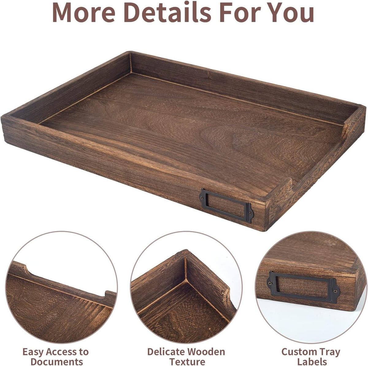 11 x 17 Paper Tray Organizer Legal Size Desk Tray Wooden Paper Tray Organizer Tabloid Size Document Folder for Engineering Office &Home Desktop Document Organizer