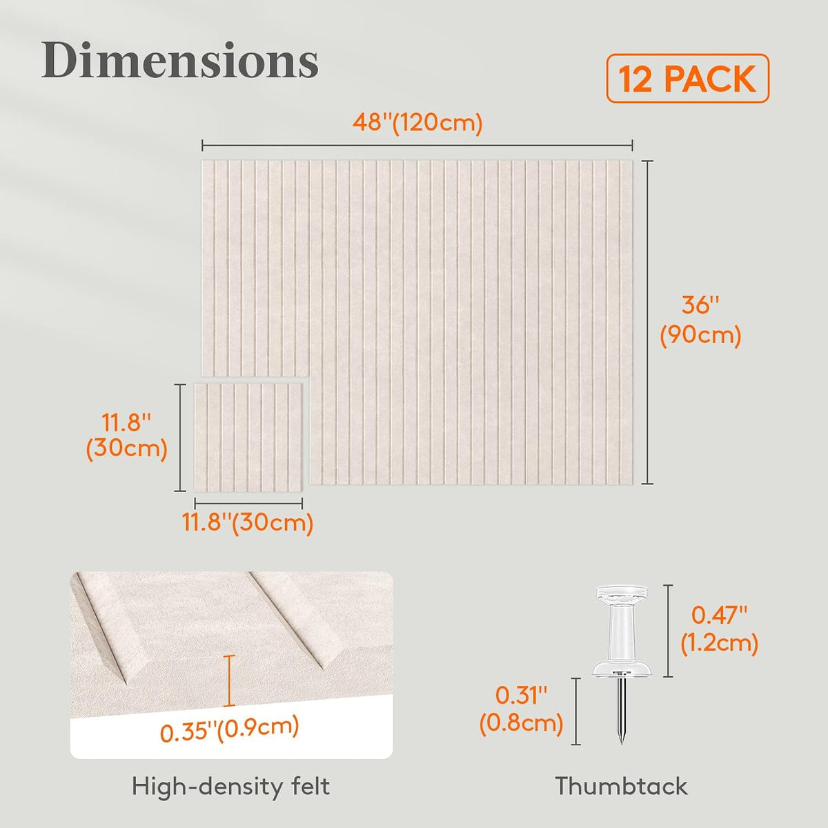 Lifewit Large Felt Bulletin Board with Self-Adhesive 48" x 36" - 12 Pack