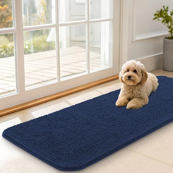OLANLY Dog Door Mat for Muddy Paws 47x17, Absorbs Moisture and Dirt, Absorbent