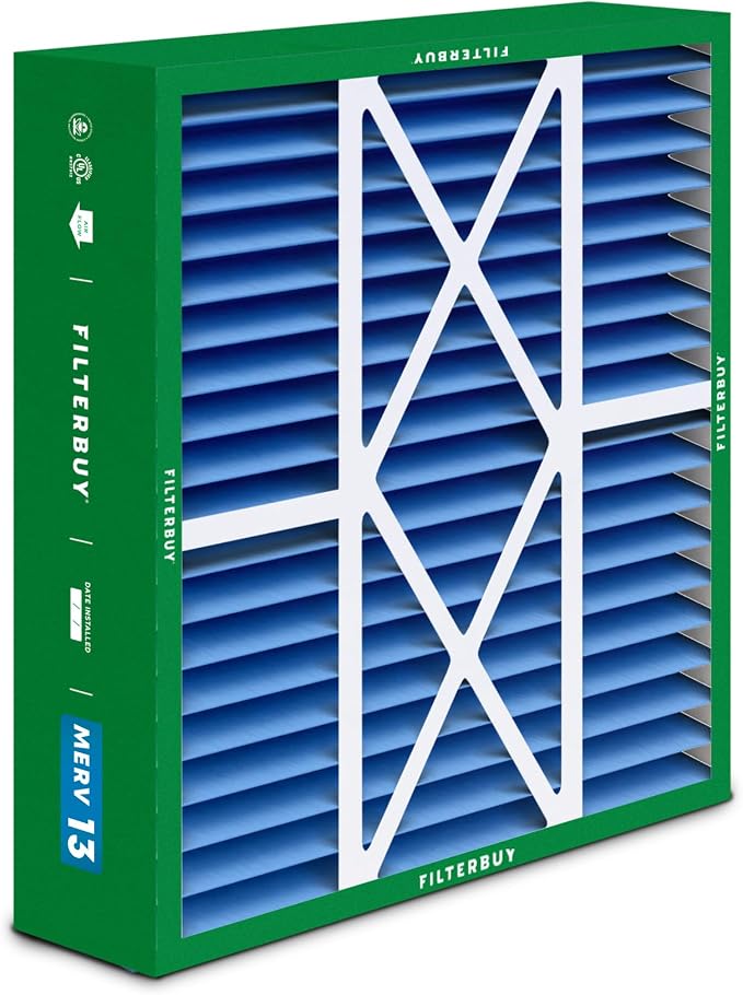 Filterbuy 22x24x5 Air Filter MERV 13 Optimal Smoke & Allergy Defense,