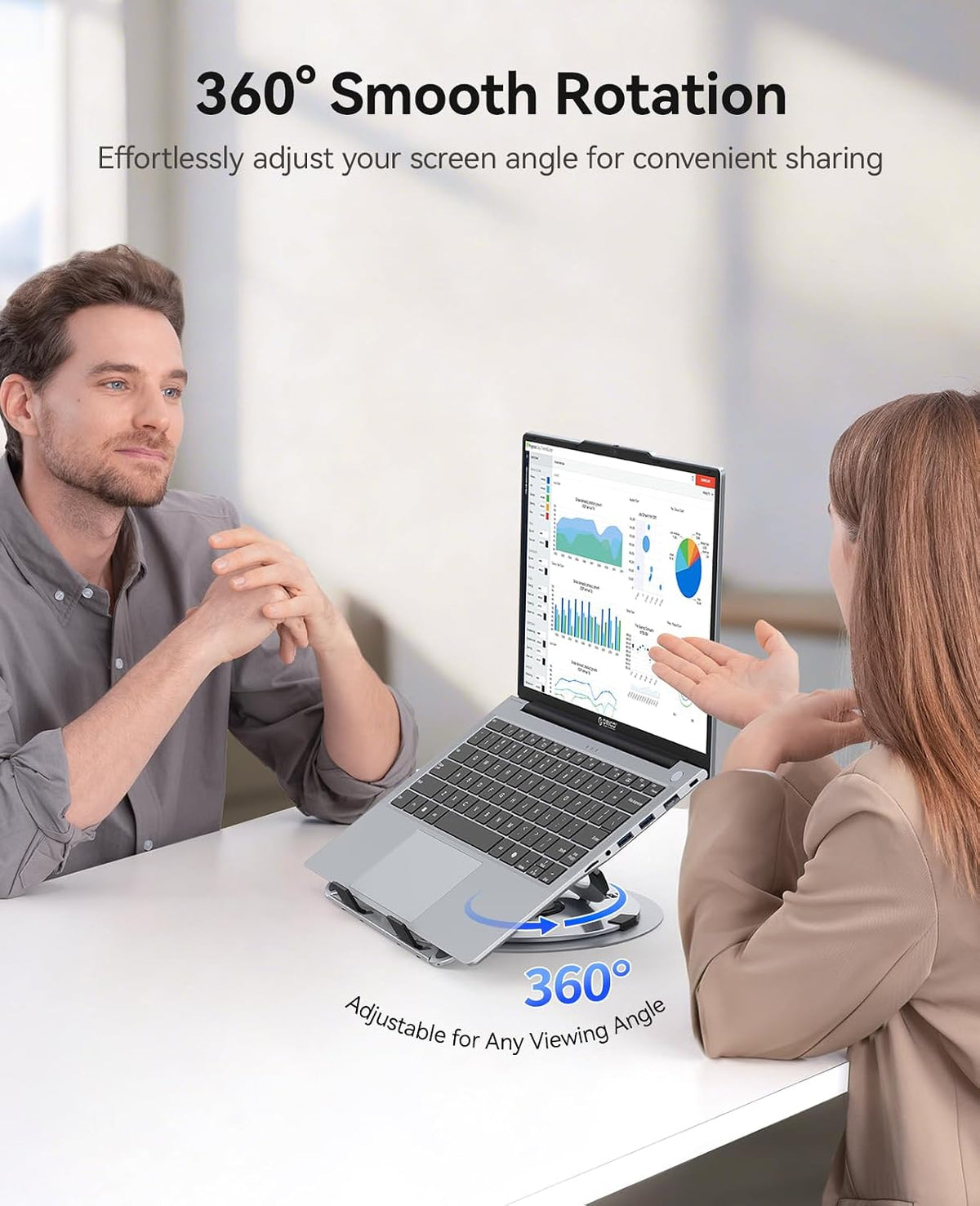 ORICO Aluminum Laptop Stand for Desk, 360° Rotating Laptop Riser