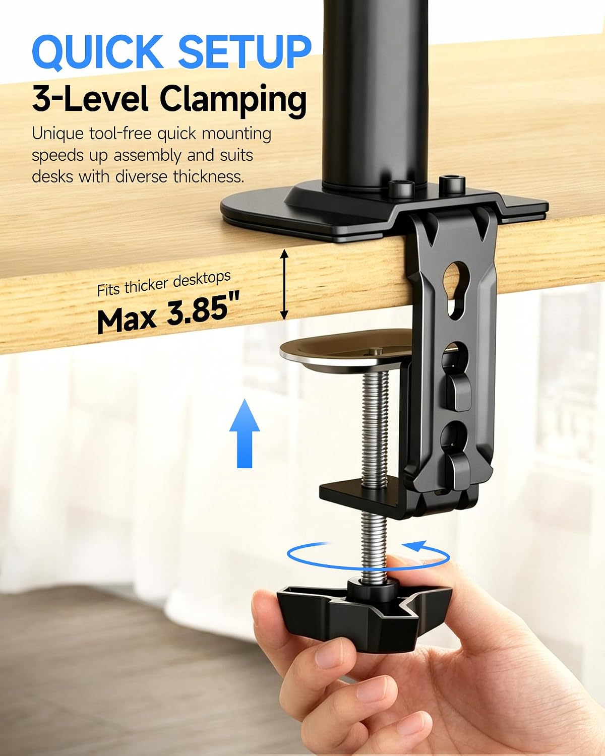 Suptek Dual Monitor Stand, Adjustable Dual Monitor Desk Mount for 2 Computer Screens up to 32 inch, Dual Monitor Arm, Holds up to 22 lbs Each, VESA 75x75/100x100 mm, Black (MD9442)