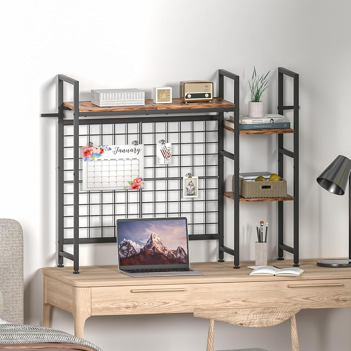 Desk Hutch Dorm, 37.4" Computer Desktop Bookcase