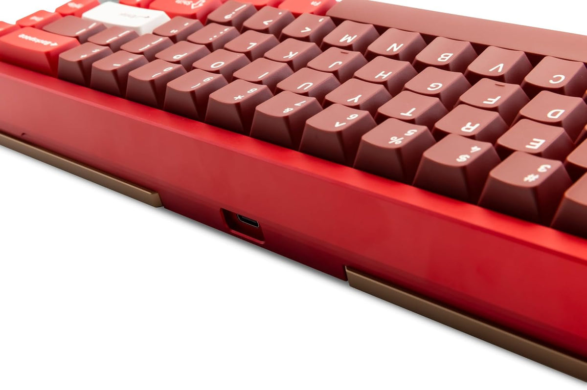 KEEBMONKEY WOBKEY Zen 65 65% Quick Release Wireless Mechanical Keyboard with RGB, CNC Aluminum Case, Hot-Swappable, VIA Support, BT/2.4G/USB-C Gaming Keyboard for Mac/Windows (Ultra Red)